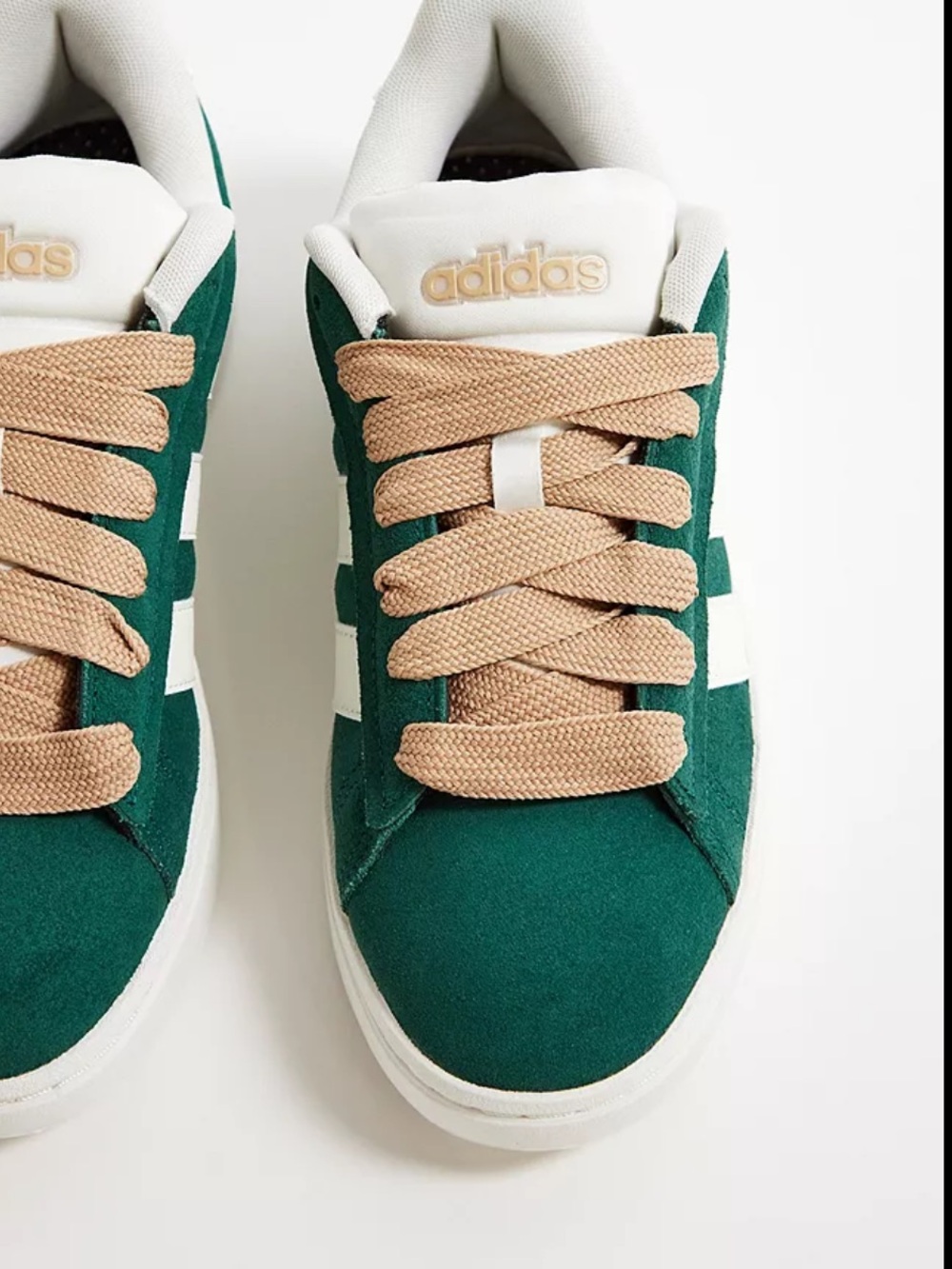 adidas Women’s Grand Court Alpha Suede Sneakers in Green and Cream - Picture 2 of 9